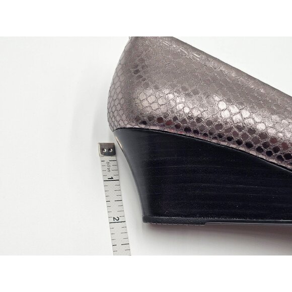 NWOB Söfft Metallic Snake-Embossed Leather Pointed-Toe Wedge Shoes Sz 9M Y2K - Picture 4 of 7